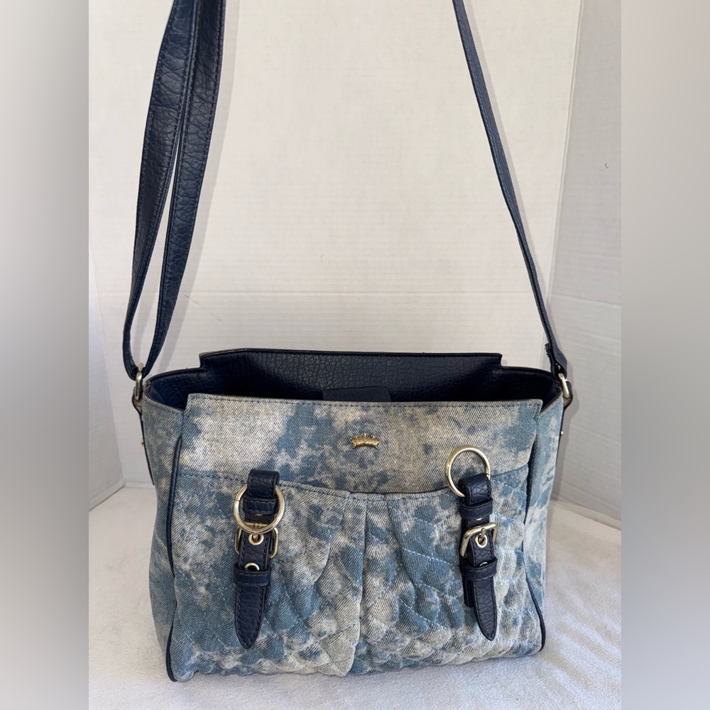 RARE Juicy Couture Y2K Quilted Denim Blue CrossBody Bag Purse-READ